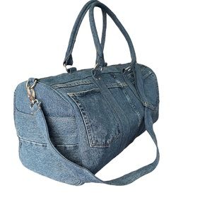 Vintage Upcycled Overnight Travel Carry on Weekender Duffle Bag